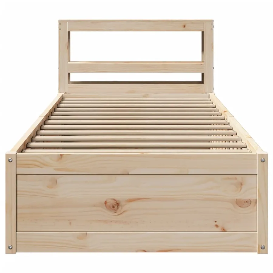 Cadre de lit avec tête de lit 90x190 cm bois de pin massif - 4