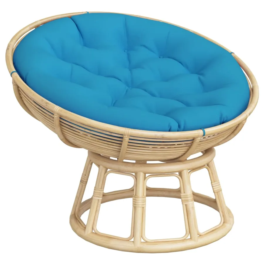 Coussin rond bleu clair Ø 100 x11 cm tissu oxford - 3