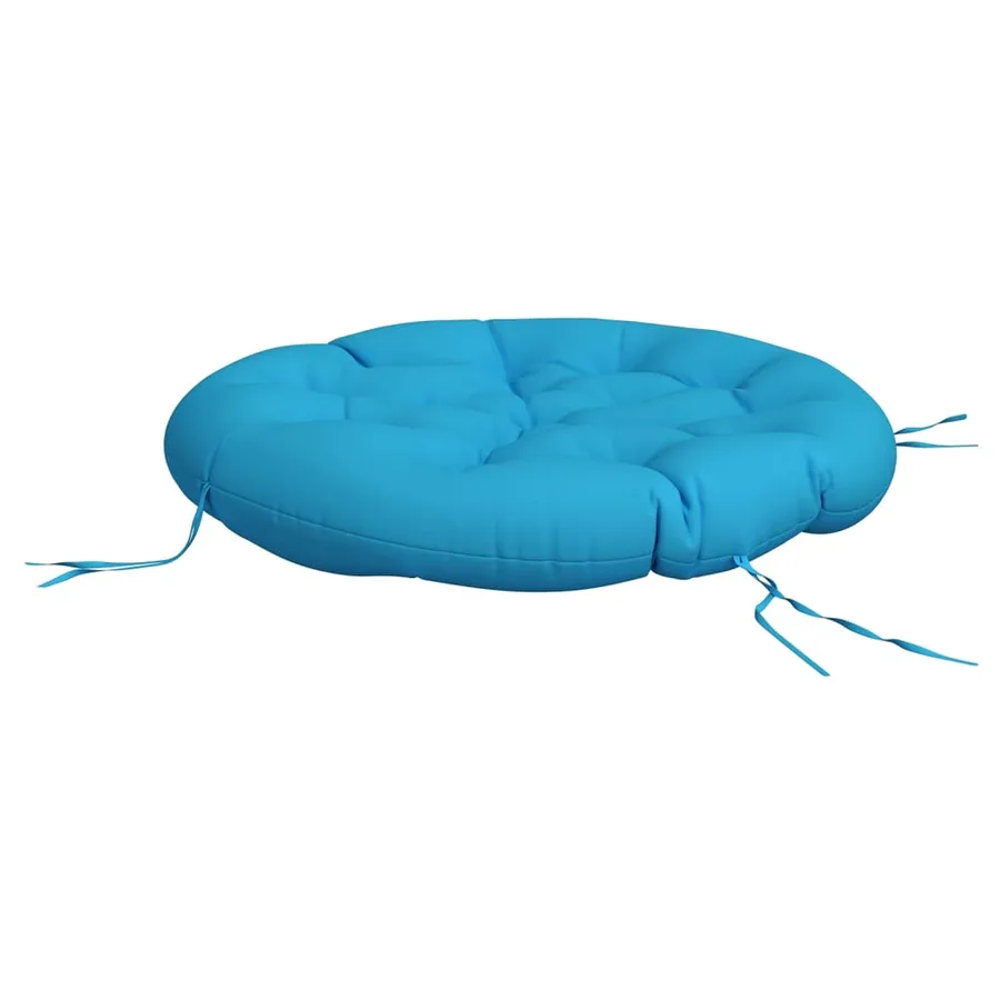 Coussin rond bleu clair Ø 100 x11 cm tissu oxford - 4