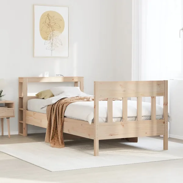 Cadre de lit sans matelas 90x190 cm bois de pin massif