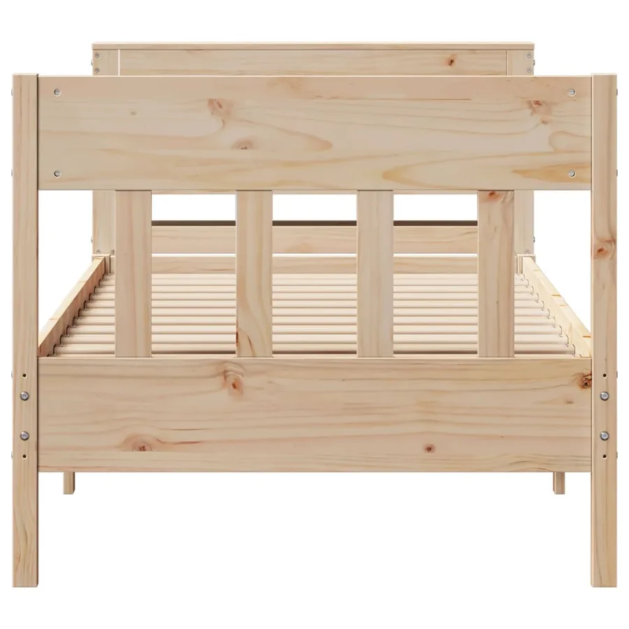 Cadre de lit sans matelas 90x190 cm bois de pin massif - 4