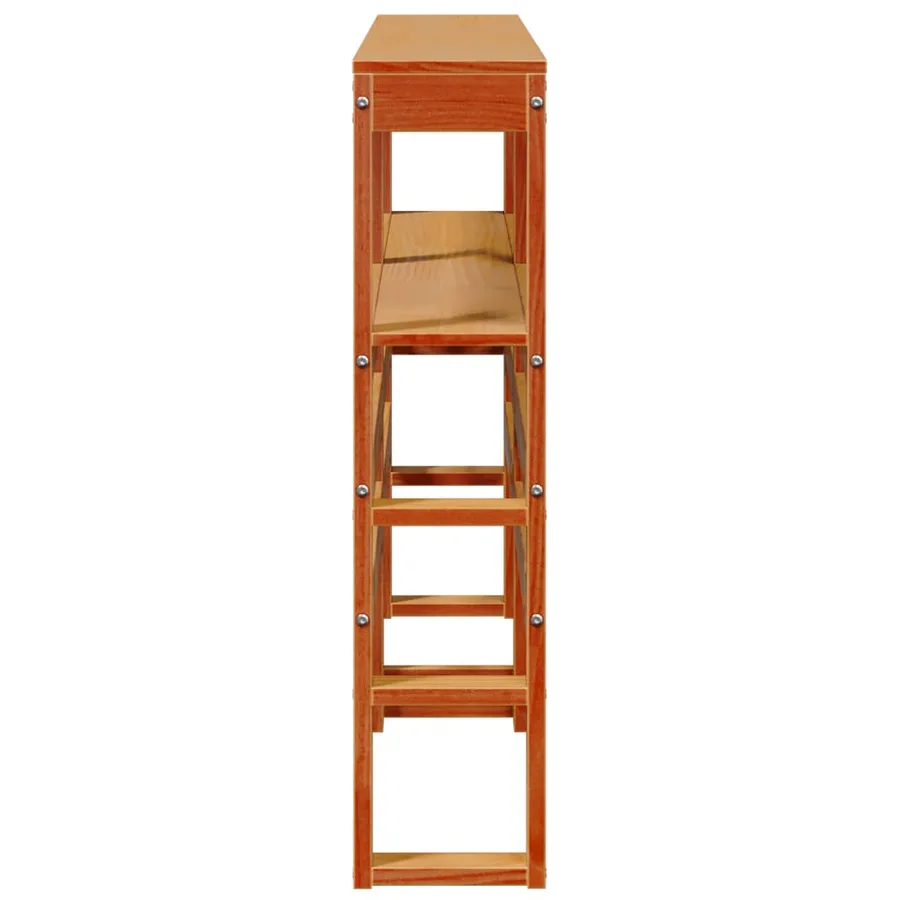 Tête de lit avec étagères marron cire 160 cm bois massif de pin - 5