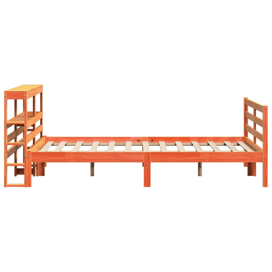 Cadre de lit sans matelas cire marron 150x200cm bois pin massif - 5