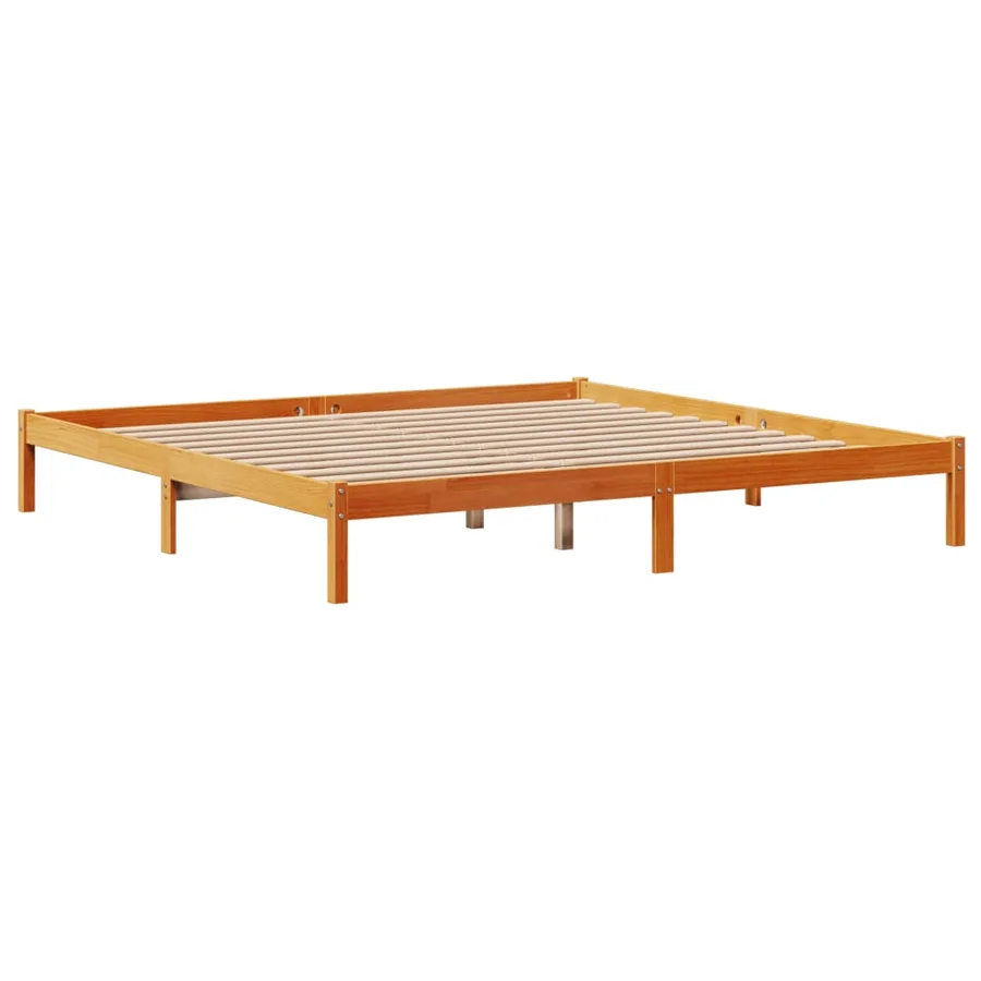 Cadre de lit et tête de lit sans matelas cire marron 180x200 cm - 5