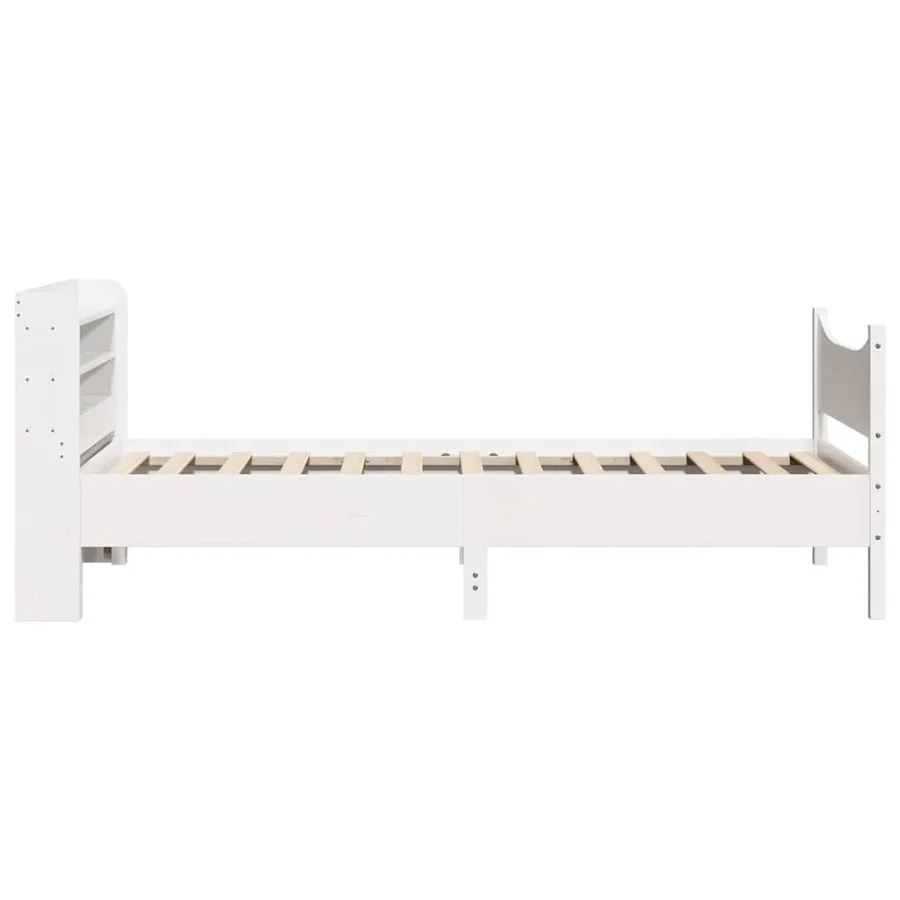 Cadre de lit avec tête de lit blanc 90x200cm bois de pin massif - 7