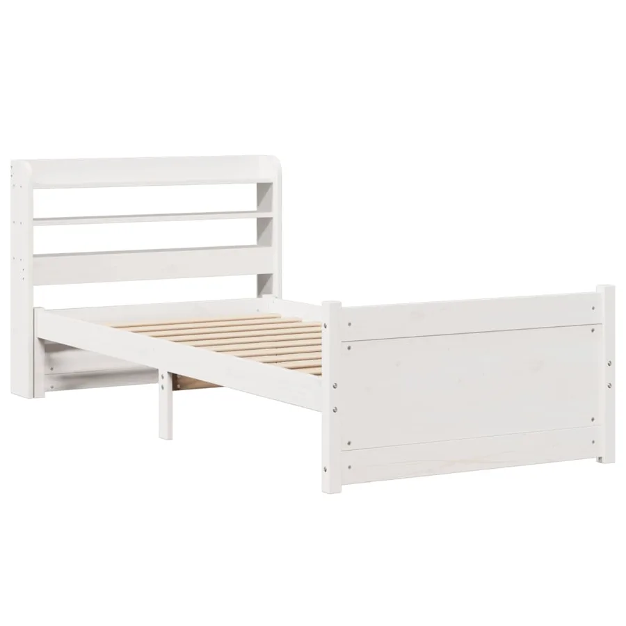 Cadre de lit avec tête de lit sans matelas blanc 90x190 cm - 3