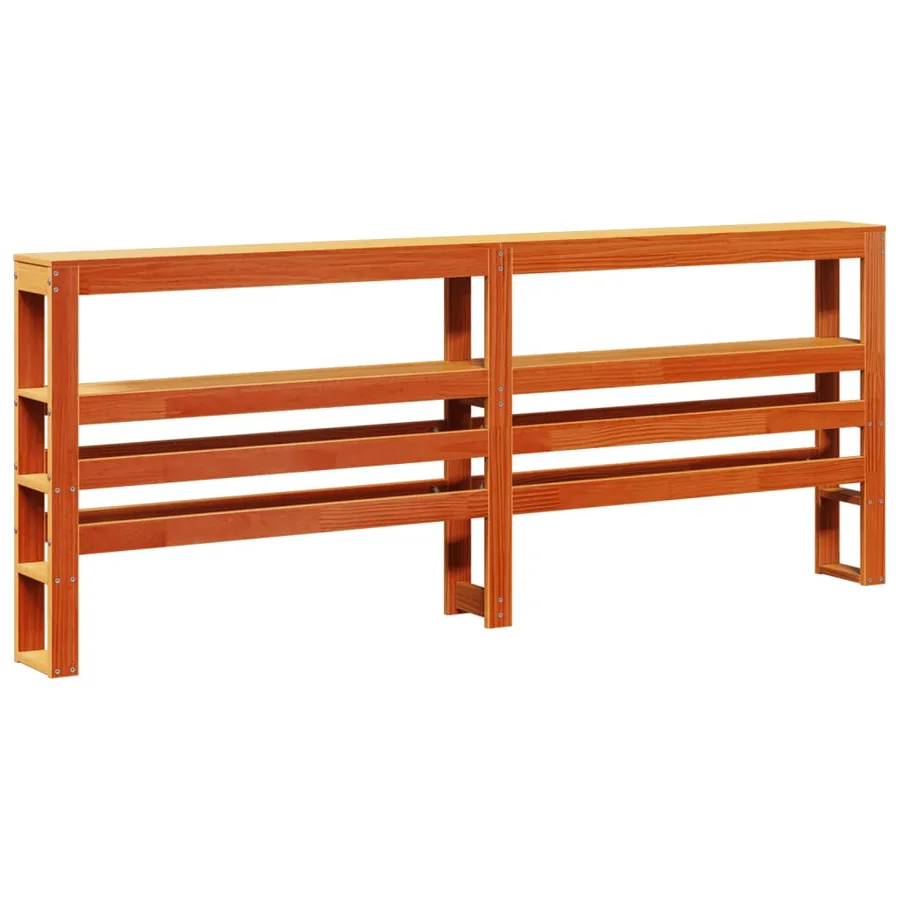 Cadre de lit et tête de lit cire marron 200x200 cm bois de pin - 6