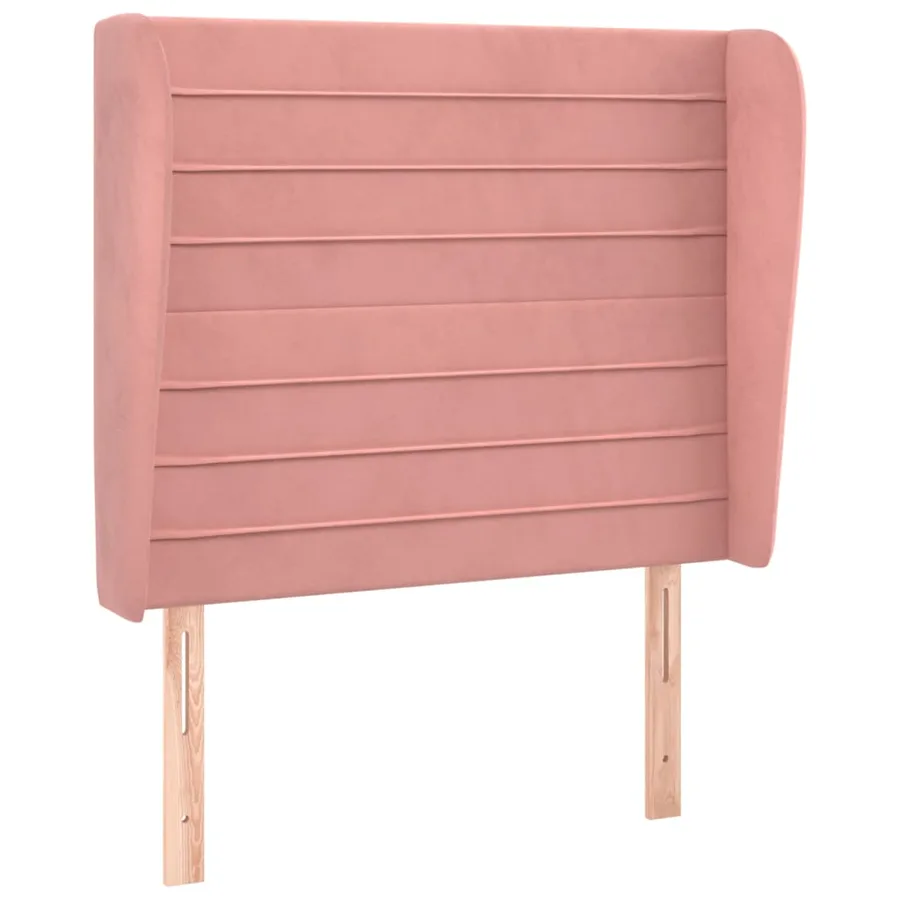 Tête de lit avec oreilles Rose 93x23x118/128 cm Velours - 2