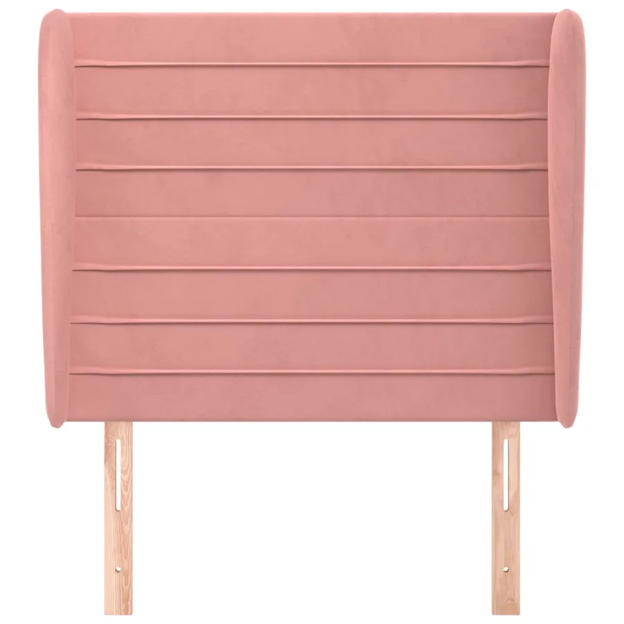 Tête de lit avec oreilles Rose 93x23x118/128 cm Velours - 3