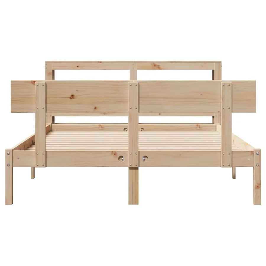 Cadre de lit sans matelas 120x190 cm bois de pin massif - 4