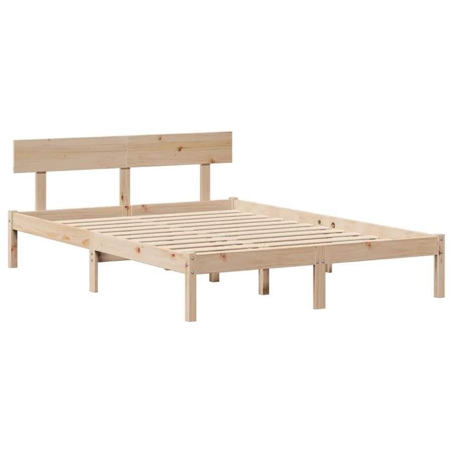 Cadre de lit sans matelas 120x190 cm bois de pin massif - 7