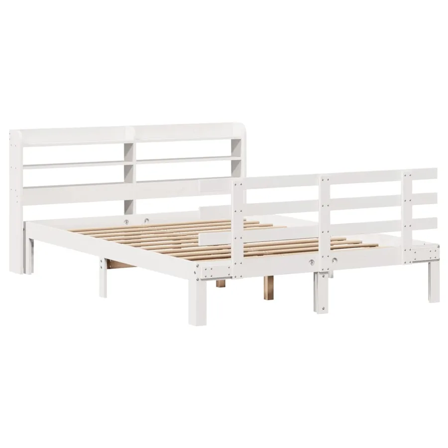 Cadre de lit avec tête de lit sans matelas blanc 120x200 cm - 3