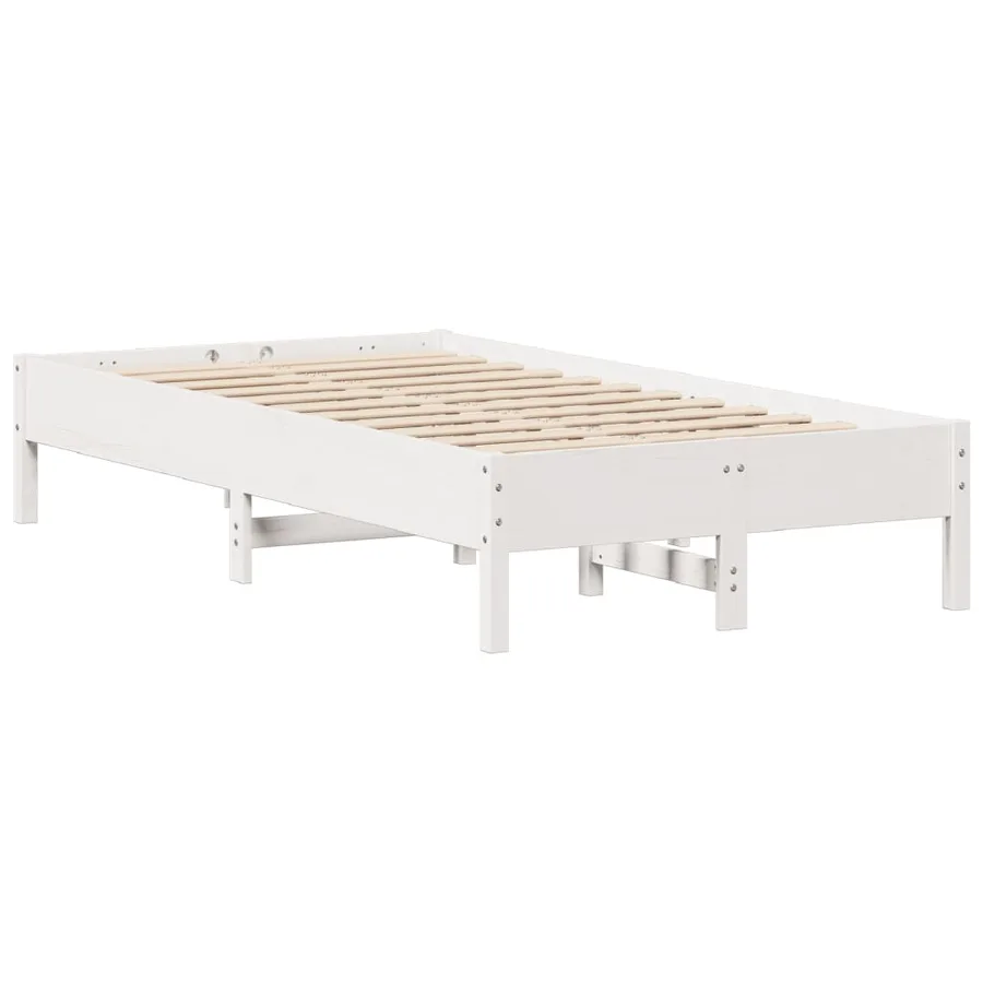 Cadre de lit sans matelas blanc 120x200 cm bois de pin massif - 7