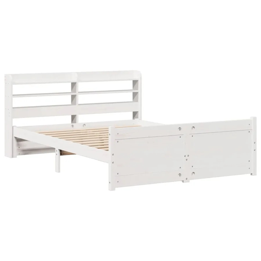 Cadre de lit avec tête de lit sans matelas blanc 120x200 cm - 3