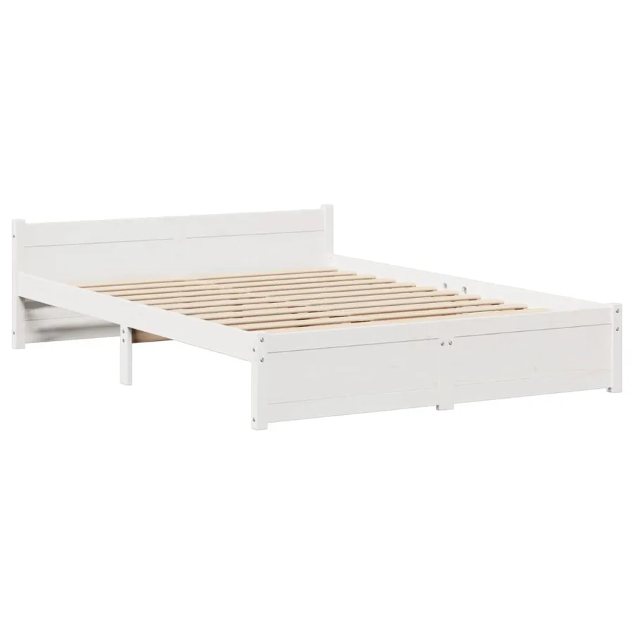 Cadre de lit avec tête de lit sans matelas blanc 120x200 cm - 4