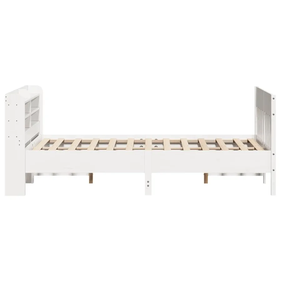 Cadre de lit sans matelas blanc 120x200 cm bois de pin massif - 5