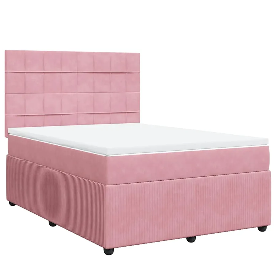 Sommier à lattes de lit avec matelas Rose 160x200 cm Velours - 2