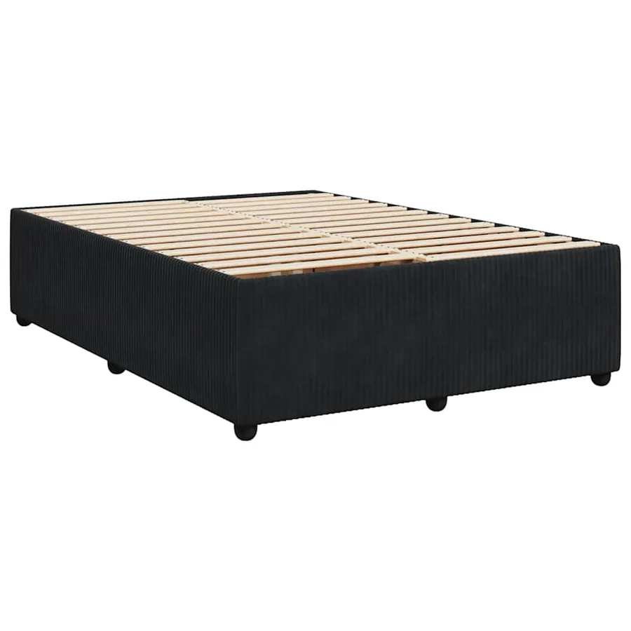 Sommier à lattes de lit et matelas Noir 160x200 cm Velours - 6
