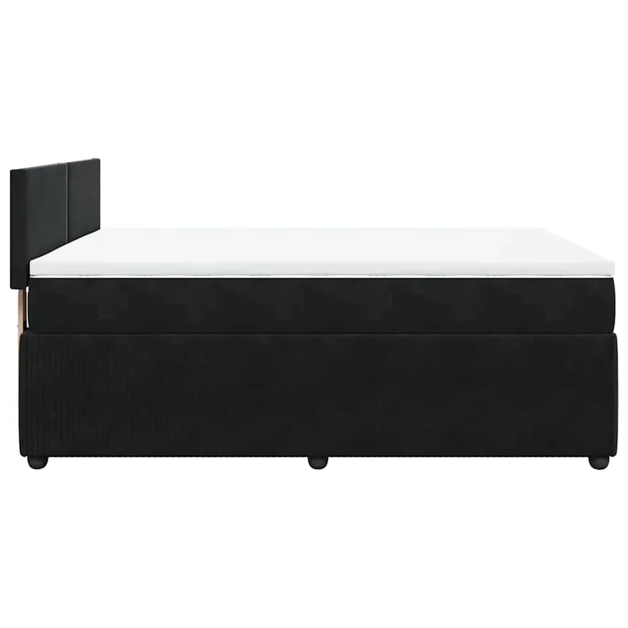 Sommier à lattes de lit et matelas Noir 160x200 cm Velours - 9