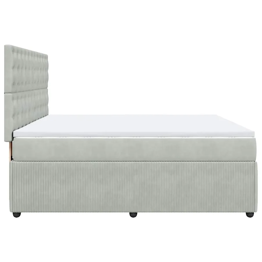 Sommier à lattes de lit et matelas Gris clair 180x200cm Velours - 7