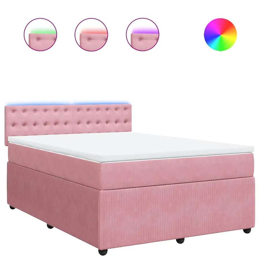 Sommier à lattes de lit avec matelas Rose 160x200 cm Velours - 2