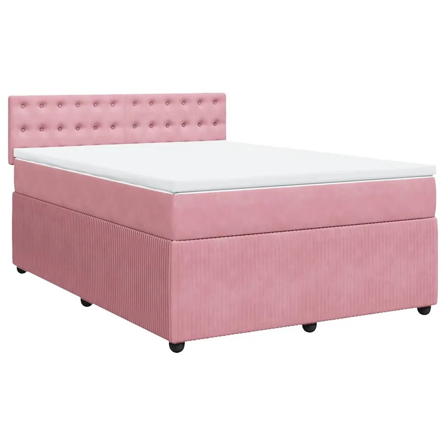 Sommier à lattes de lit avec matelas Rose 160x200 cm Velours - 3