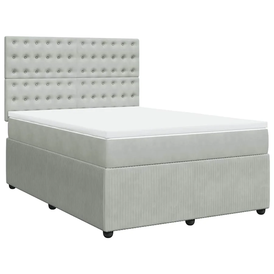Sommier à lattes de lit et matelas Gris clair 160x200cm Velours - 3