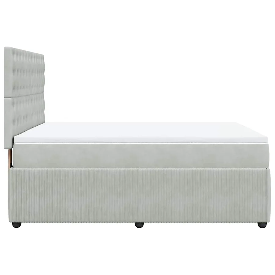 Sommier à lattes de lit et matelas Gris clair 160x200cm Velours - 7