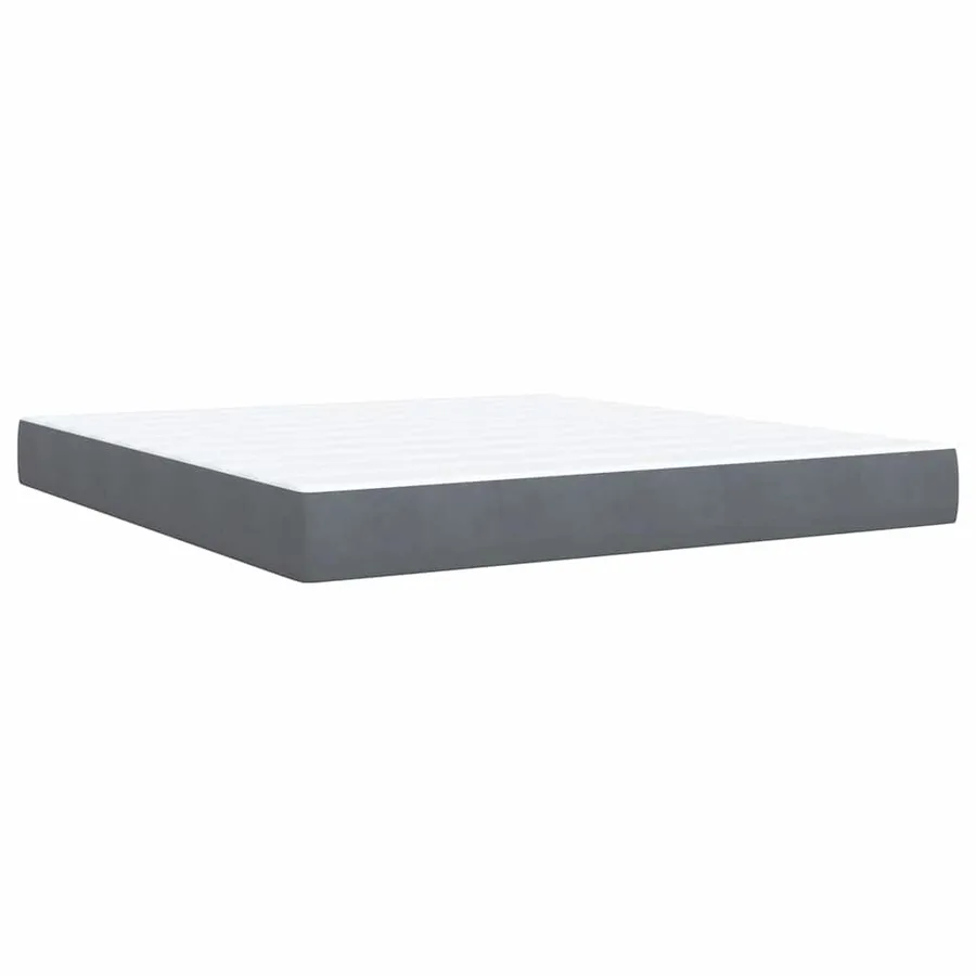 Sommier à lattes de lit et matelas Gris foncé 180x200cm Velours - 11