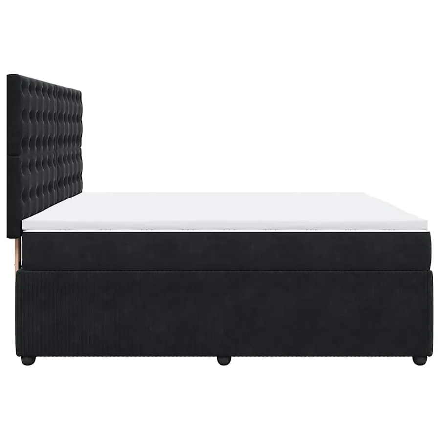 Sommier à lattes de lit avec matelas Noir 180x200 cm Velours - 5