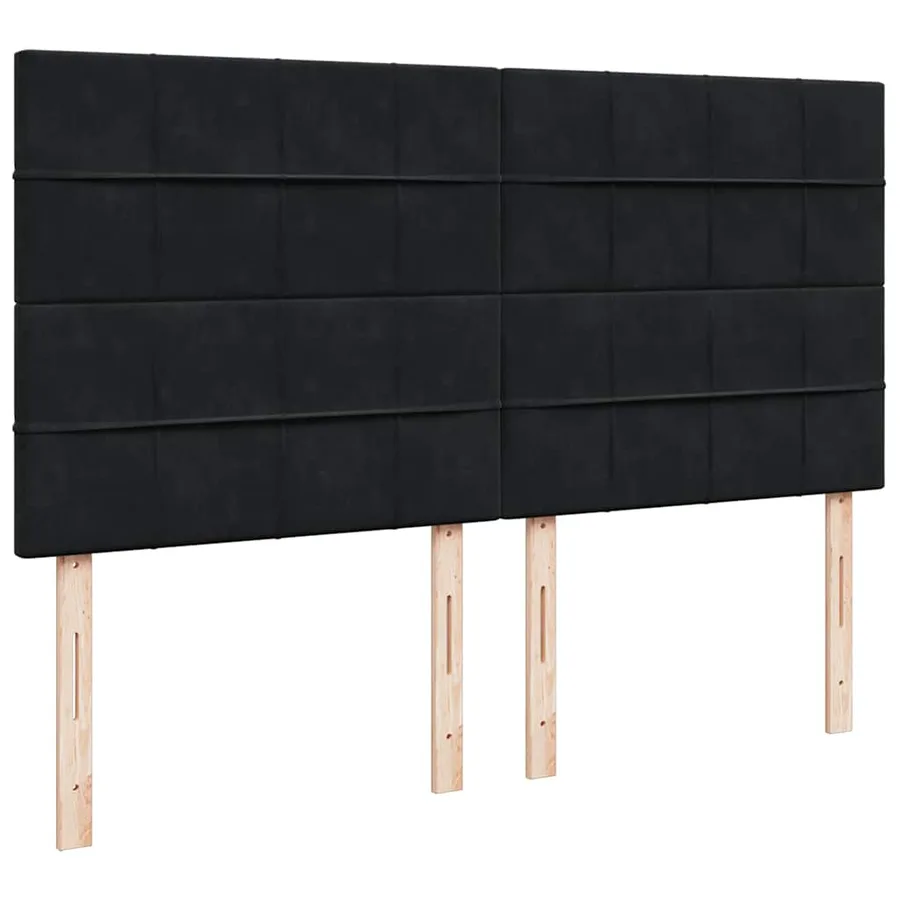 Sommier à lattes de lit avec matelas Noir 180x200 cm Velours - 7