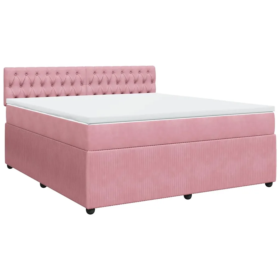 Sommier à lattes de lit avec matelas Rose 180x200 cm Velours - 3