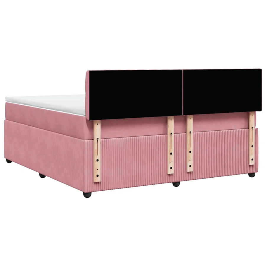 Sommier à lattes de lit avec matelas Rose 180x200 cm Velours - 8