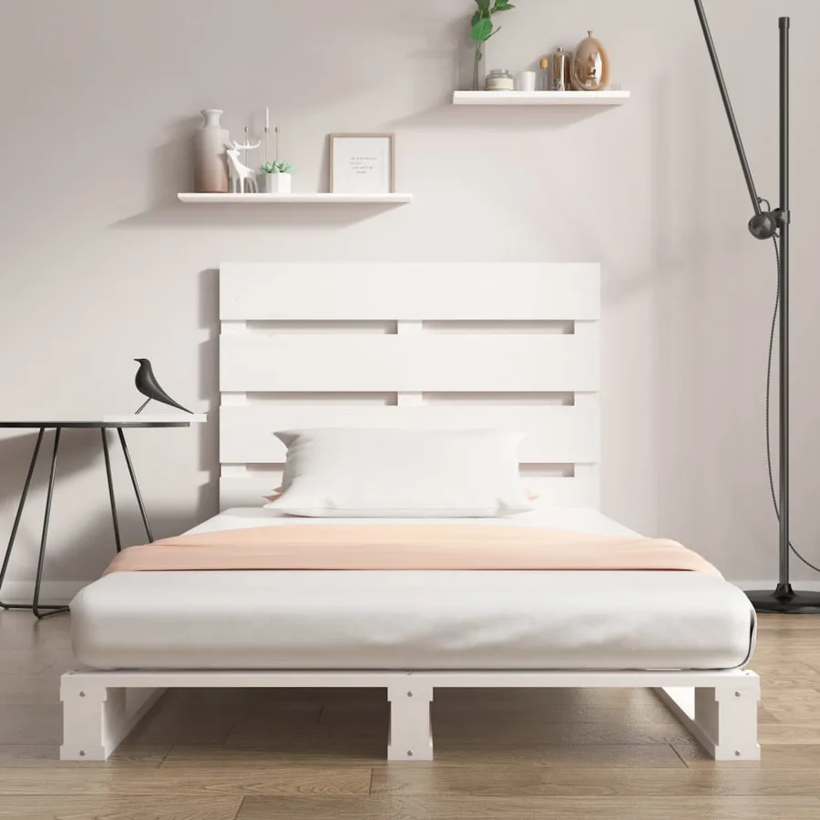 Cadre de lit sans matelas blanc 90x200 cm bois de pin massif - 3