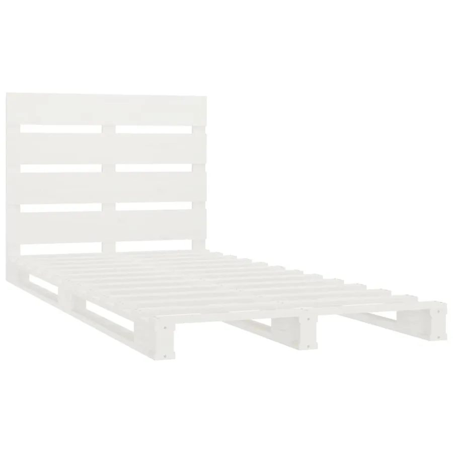 Cadre de lit sans matelas blanc 90x200 cm bois de pin massif - 5