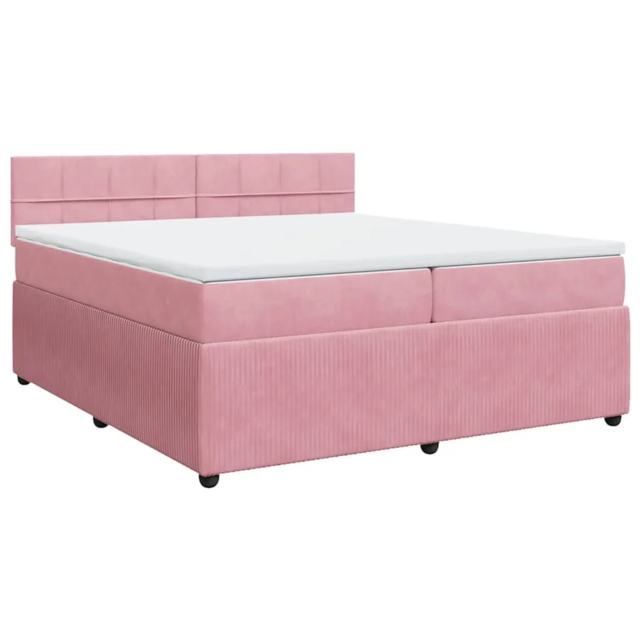 Sommier à lattes de lit avec matelas Rose 200x200 cm Velours - 2