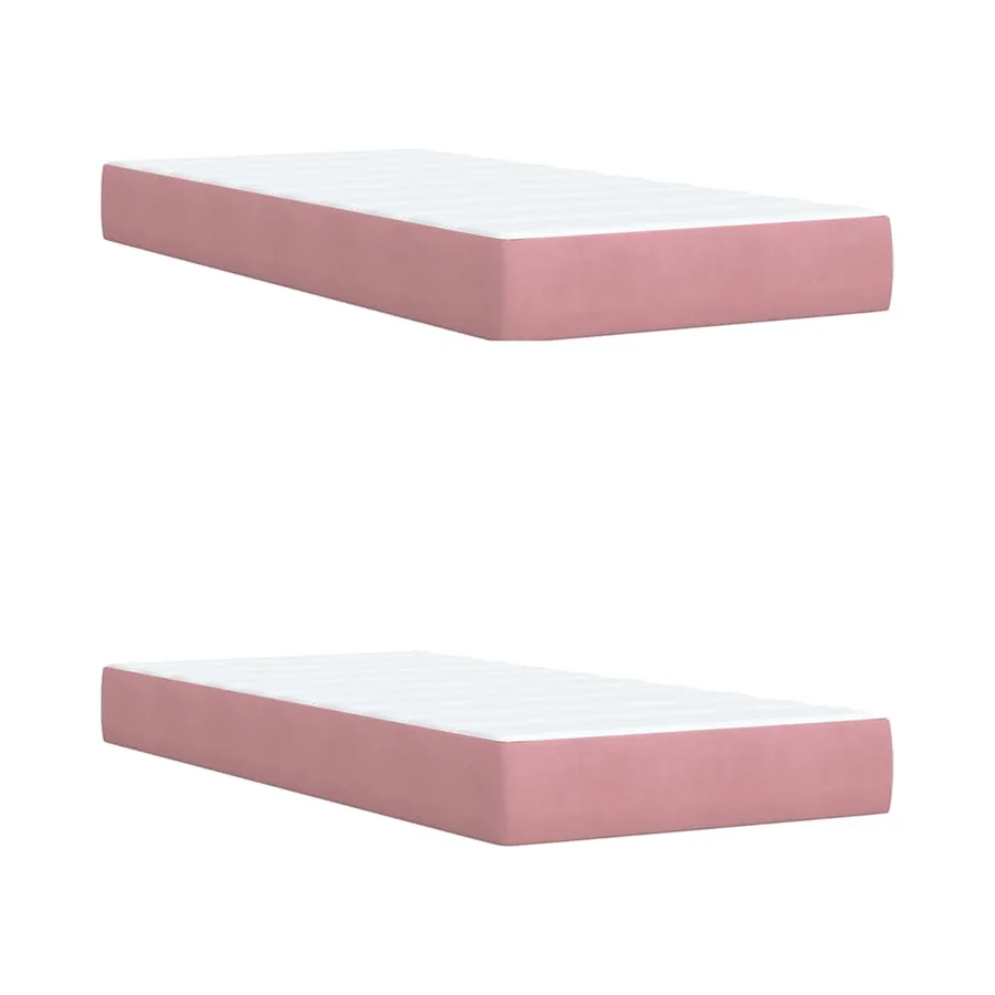 Sommier à lattes de lit avec matelas Rose 200x200 cm Velours - 7