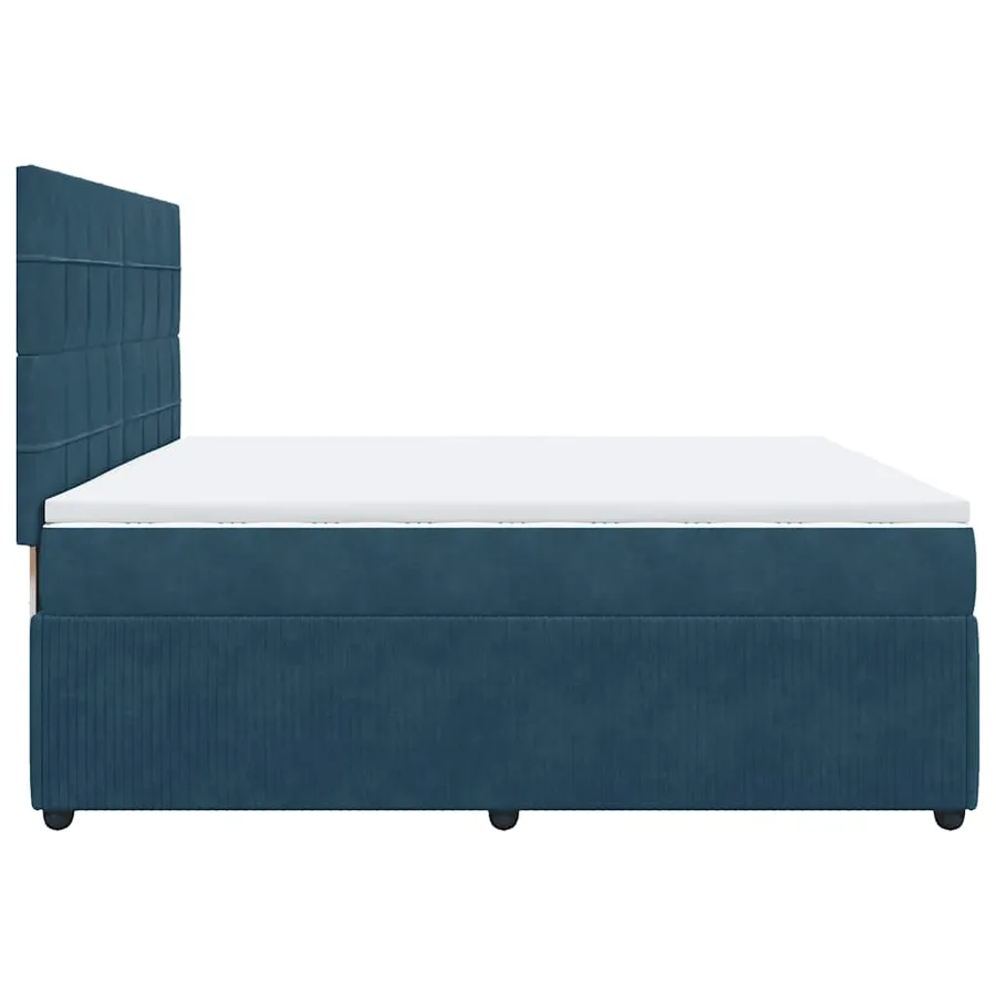 Sommier à lattes de lit et matelas Bleu foncé 200x200cm Velours - 5