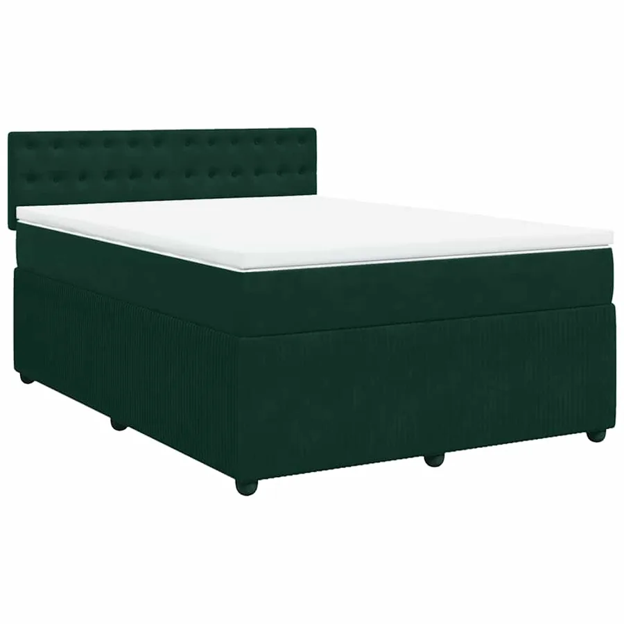 Sommier à lattes de lit et matelas Vert foncé 140x200cm Velours - 3
