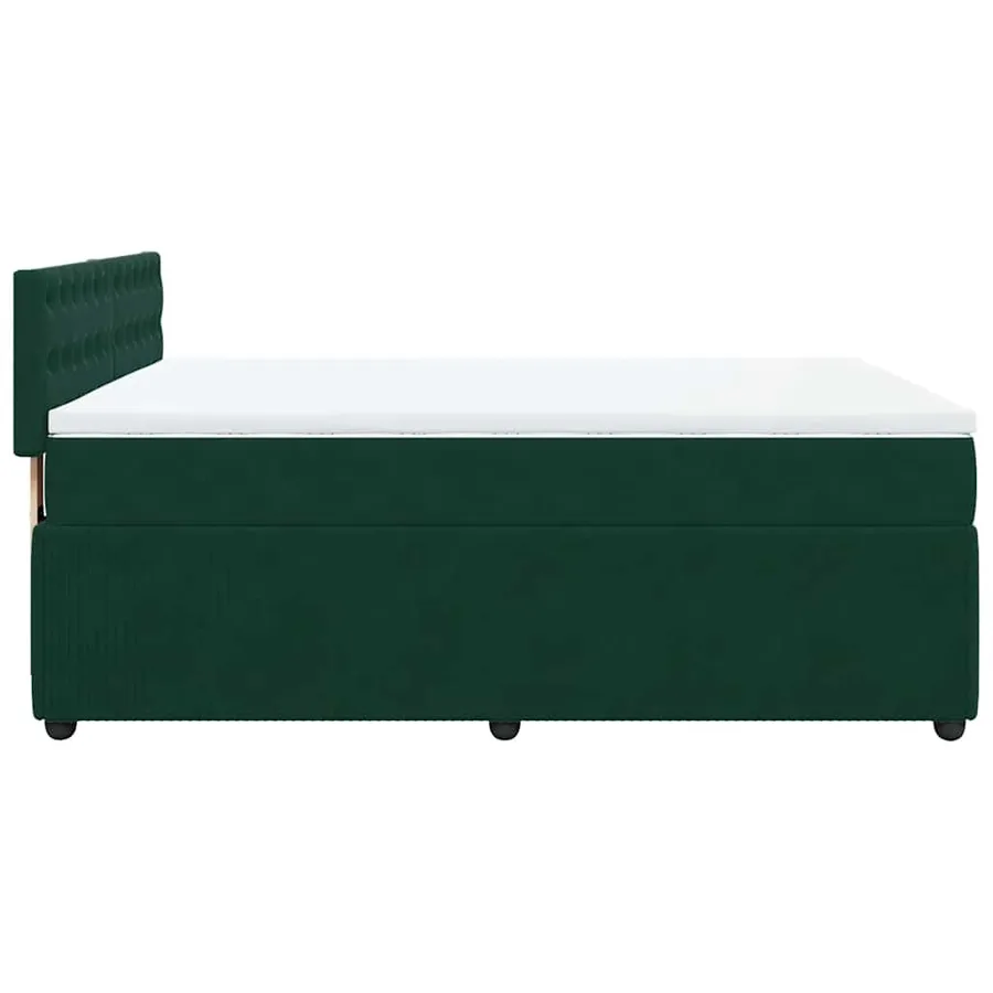 Sommier à lattes de lit et matelas Vert foncé 140x200cm Velours - 7