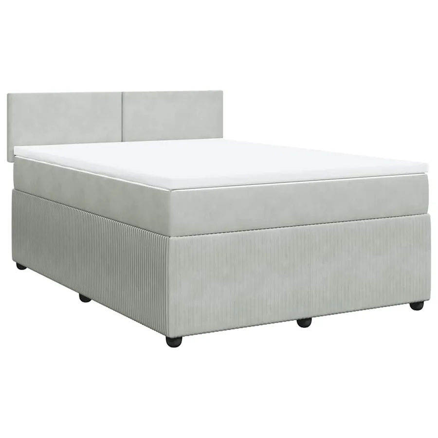 Sommier à lattes de lit et matelas Gris clair 140x200cm Velours - 3