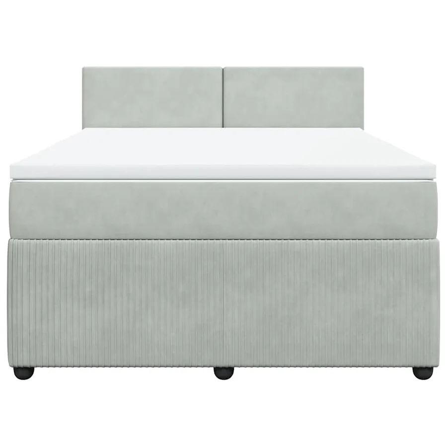 Sommier à lattes de lit et matelas Gris clair 140x200cm Velours - 6