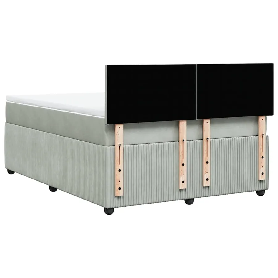 Sommier à lattes de lit et matelas Gris clair 140x200cm Velours - 8