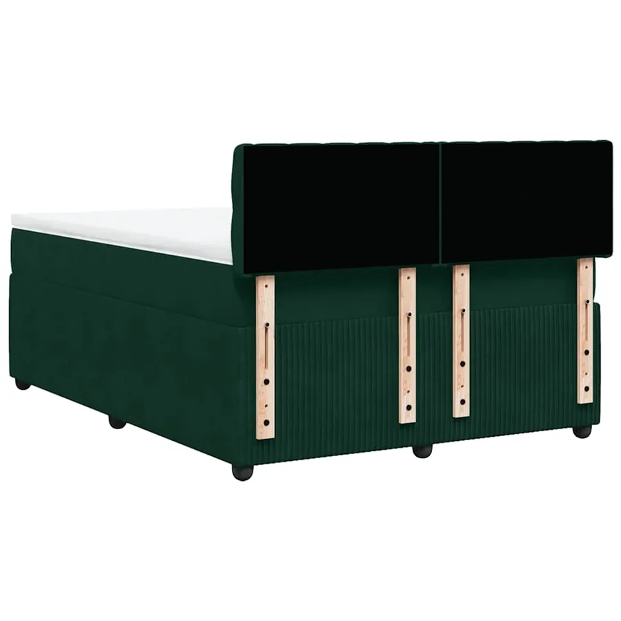 Sommier à lattes de lit et matelas Vert foncé 140x200cm Velours - 10