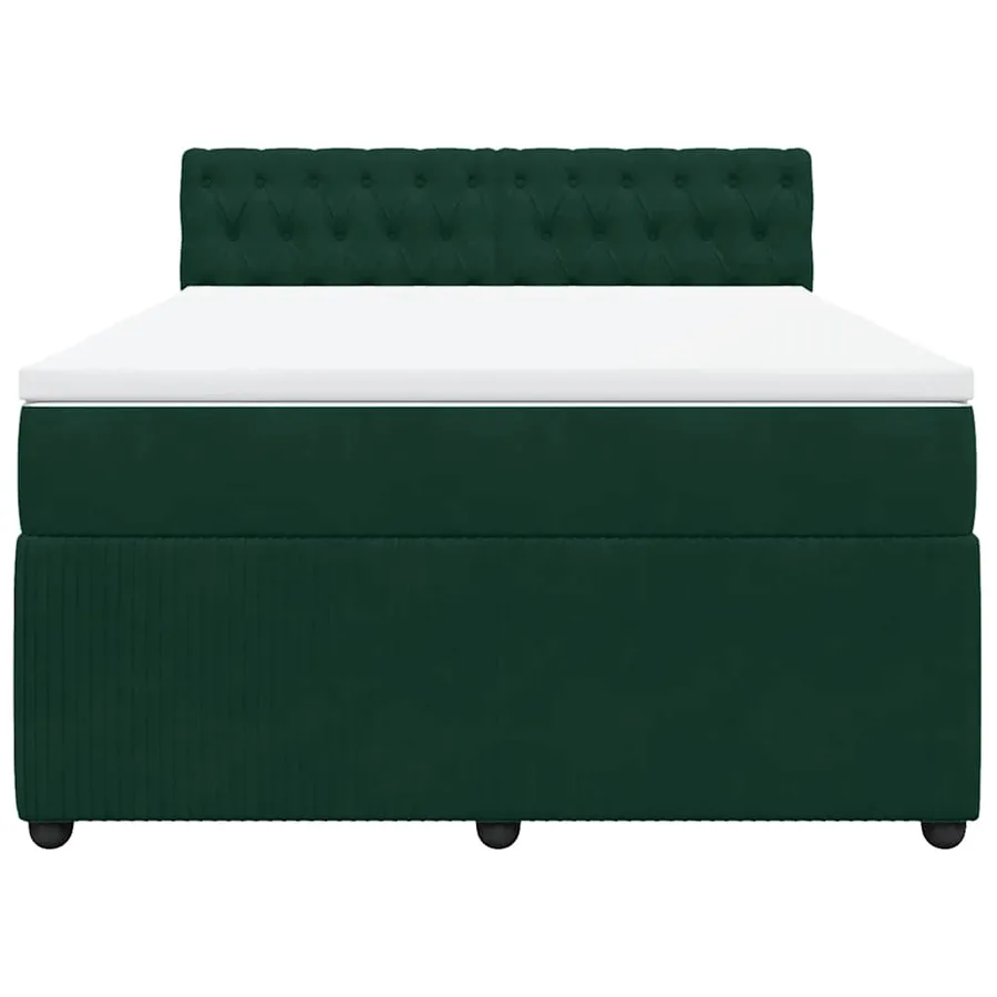 Sommier à lattes de lit et matelas Vert foncé 140x200cm Velours - 4