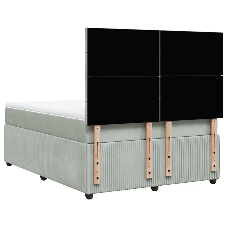 Sommier à lattes de lit et matelas Gris clair 140x200cm Velours - 6