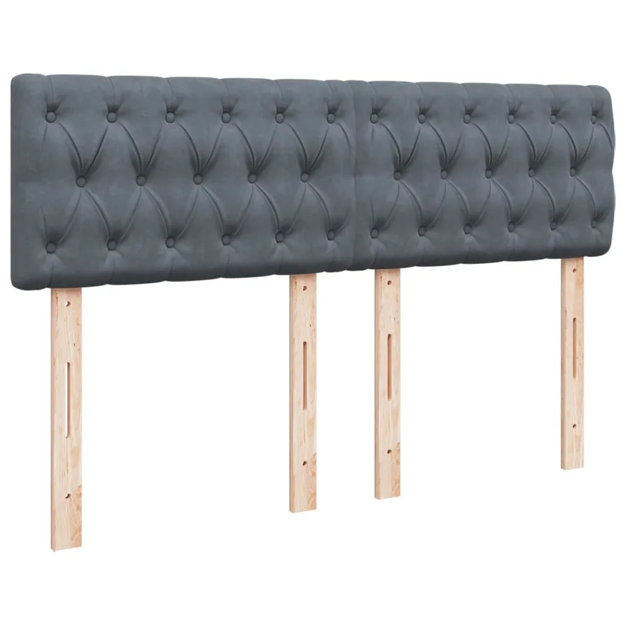 Sommier à lattes de lit et matelas Gris foncé 140x200cm Velours - 5