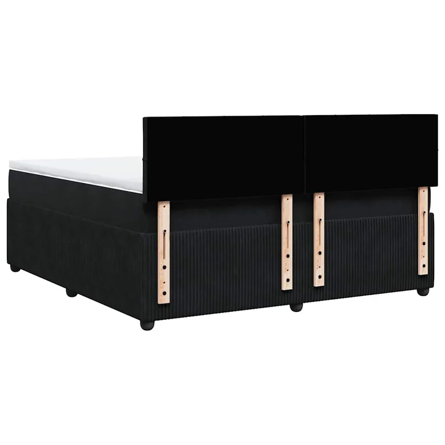 Sommier à lattes de lit avec matelas Noir 180x200 cm Velours - 8