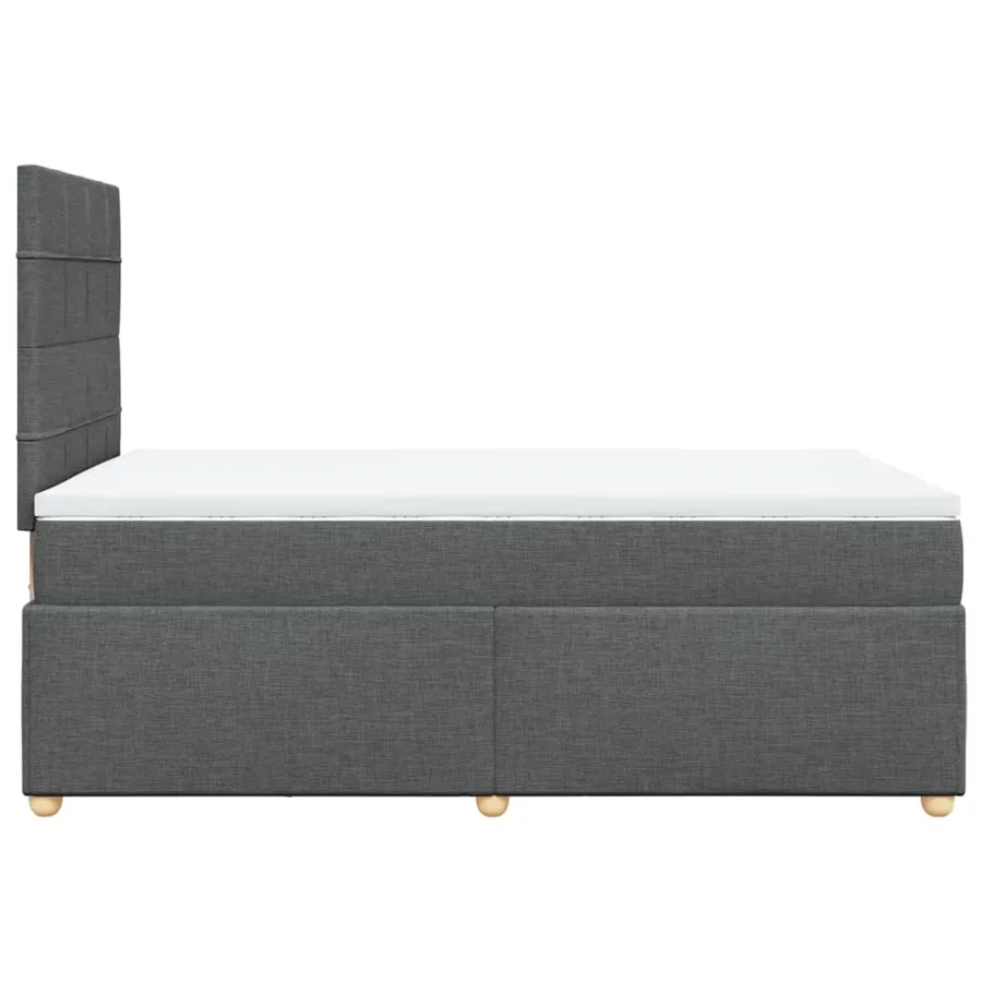 Sommier à lattes de lit avec matelas Gris foncé 120x200cm Tissu - 5