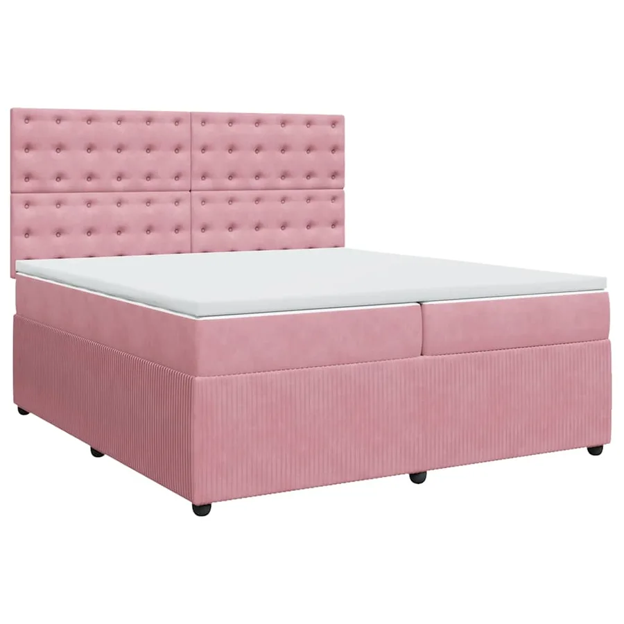 Sommier à lattes de lit avec matelas Rose 200x200 cm Velours - 3